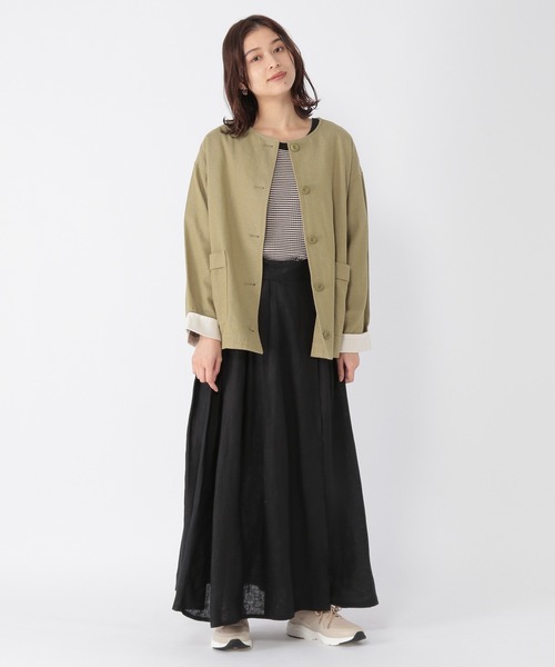 studio CLIP（スタディオクリップ）の「リネン100グルカタックスカート（スカート・レディース・ブラック/イエロー/グリーン・LARGE/MEDIUM）」の21枚目の写真
