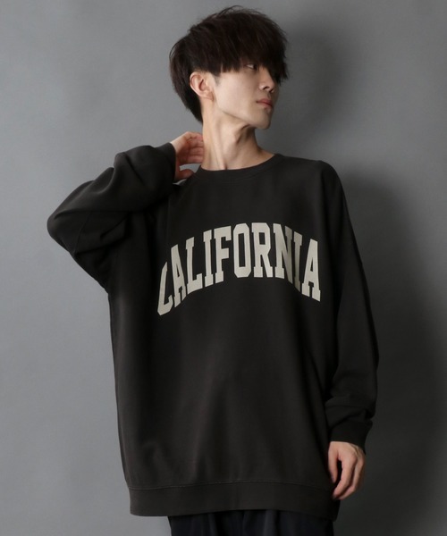 SITRY（シトリー）の「wide silhouette stone wash college print sweat shirt/ワイドシルエット ストーンウォッシュ カレッジロゴ スウェット シャツ/トレーナー（スウェット・メンズ・チャコールグレー/カーキ/グレイッシュベージュ・M/L）」の12枚目の写真