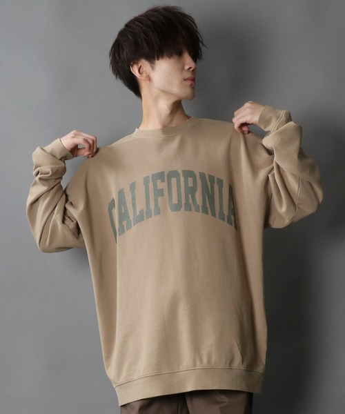 SITRY（シトリー）の「wide silhouette stone wash college print sweat shirt/ワイドシルエット ストーンウォッシュ カレッジロゴ スウェット シャツ/トレーナー（スウェット・メンズ・チャコールグレー/カーキ/グレイッシュベージュ・M/L）」の17枚目の写真