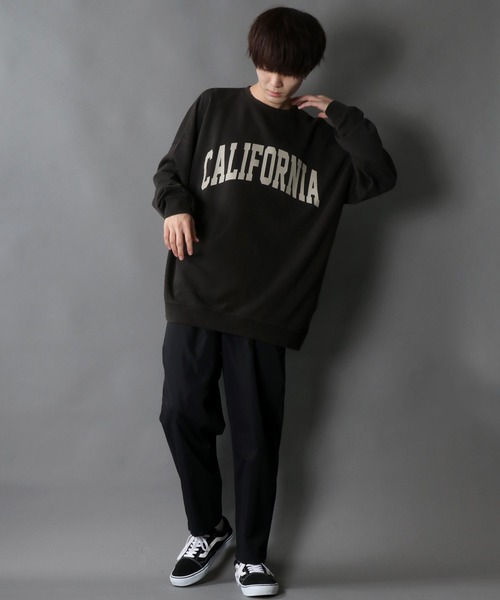 SITRY（シトリー）の「wide silhouette stone wash college print sweat shirt/ワイドシルエット ストーンウォッシュ カレッジロゴ スウェット シャツ/トレーナー（スウェット・メンズ・チャコールグレー/カーキ/グレイッシュベージュ・M/L）」の18枚目の写真