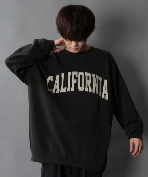 SITRY（シトリー）の「wide silhouette stone wash college print sweat shirt/ワイドシルエット ストーンウォッシュ カレッジロゴ スウェット シャツ/トレーナー（スウェット・メンズ・チャコールグレー/カーキ/グレイッシュベージュ・M/L）」の11枚目の写真