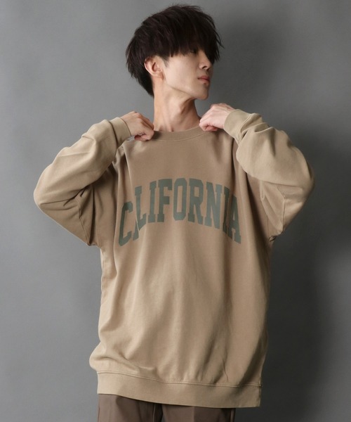 SITRY（シトリー）の「wide silhouette stone wash college print sweat shirt/ワイドシルエット ストーンウォッシュ カレッジロゴ スウェット シャツ/トレーナー（スウェット・メンズ・チャコールグレー/カーキ/グレイッシュベージュ・M/L）」の14枚目の写真