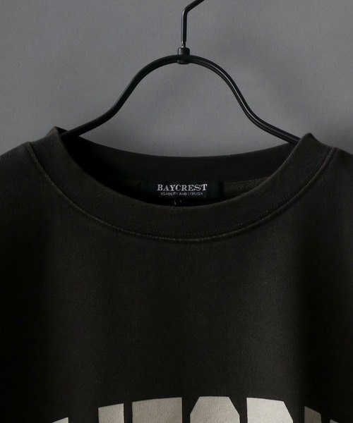 SITRY（シトリー）の「wide silhouette stone wash college print sweat shirt/ワイドシルエット ストーンウォッシュ カレッジロゴ スウェット シャツ/トレーナー（スウェット・メンズ・チャコールグレー/カーキ/グレイッシュベージュ・M/L）」の5枚目の写真