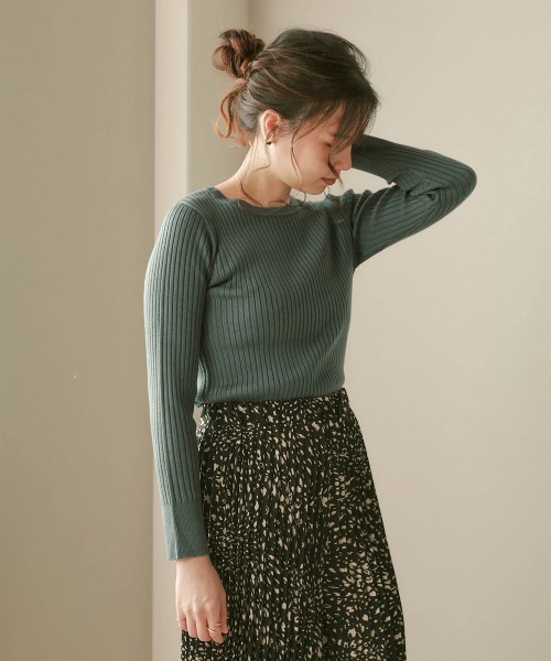 Bou Jeloud（ブージュルード）の「ヒートラウンドネック肩釦リブニット（ニット/セーター・レディース・ブルー/A/アイボリー/ブラック/イエロー/グレー/レッド/ブラウン・FREE）」の19枚目の写真