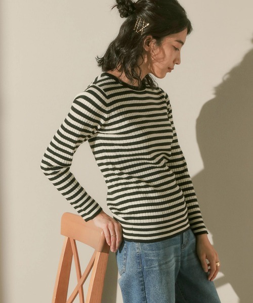 Bou Jeloud（ブージュルード）の「ヒートラウンドネック肩釦リブニット（ニット/セーター・レディース・ブルー/A/アイボリー/ブラック/イエロー/グレー/レッド/ブラウン・FREE）」の20枚目の写真