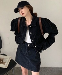 DAY CLOSET（デイ クローゼット）の「【セットアップ】今っぽデニムONデニム。パワショルデニムジャケット+ミニタイトスカート 上下2点セット レディース（セットアップ）」