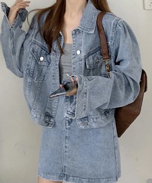 DAY CLOSET（デイ クローゼット）の「【セットアップ】今っぽデニムONデニム。パワショルデニムジャケット+ミニタイトスカート 上下2点セット レディース（セットアップ）」