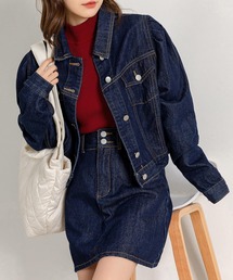 DAY CLOSET（デイ クローゼット）の「【セットアップ】今っぽデニムONデニム。パワショルデニムジャケット+ミニタイトスカート 上下2点セット レディース（セットアップ）」