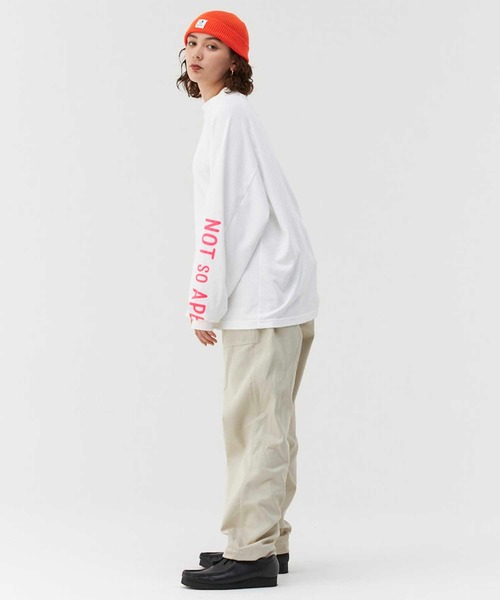 Not So Ape（ノットソーエイプ）の「スリーブロゴ モックネック Tシャツ（Tシャツ/カットソー・メンズ・ホワイト/ブラック/ベージュ・MEDIUM/LARGE/X-LARGE）」の8枚目の写真