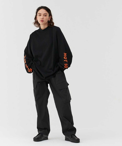 Not So Ape（ノットソーエイプ）の「スリーブロゴ モックネック Tシャツ（Tシャツ/カットソー・メンズ・ホワイト/ブラック/ベージュ・MEDIUM/LARGE/X-LARGE）」の19枚目の写真