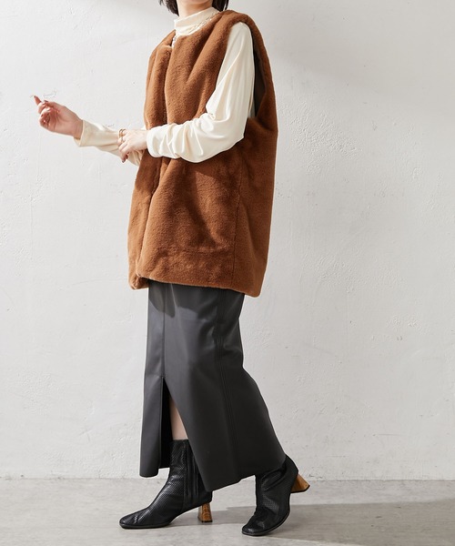 DISCOAT（ディスコート）の「ソフトリブタートルロングスリーブ（Tシャツ/カットソー・レディース・ブラック/モカ/ライム/アイボリー/オフホワイト・FREE）」の22枚目の写真