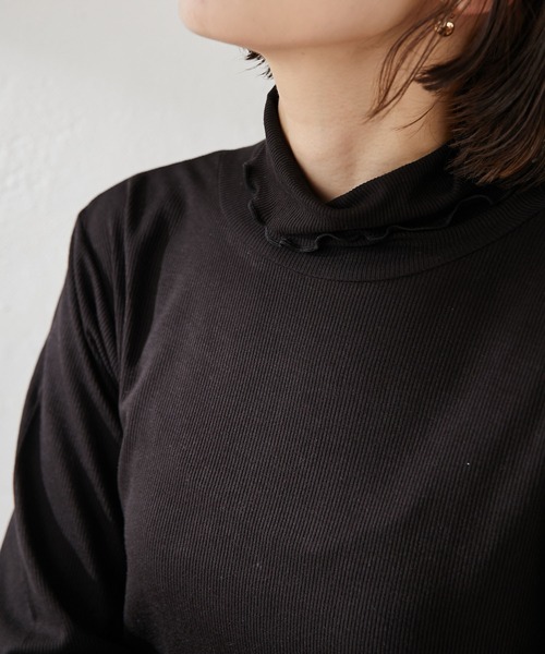 DISCOAT（ディスコート）の「ソフトリブタートルロングスリーブ（Tシャツ/カットソー・レディース・ブラック/モカ/ライム/アイボリー/オフホワイト・FREE）」の18枚目の写真