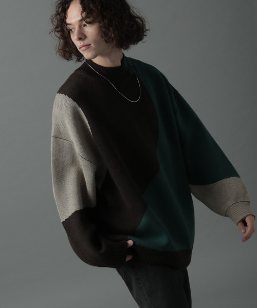 HARE(ハレ)の「【WEARISTA×HARE】ハイショクウェーブニットプルオーバー(HARE)(ニット/セーター・メンズ・オレンジ/グリーン・SMALL/MEDIUM)」の12枚目の写真
