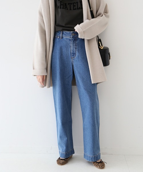 SLOBE IENA（スローブイエナ）の「LE DENIM バギーパンツ【洗濯機使用可能】◆（デニムパンツ・レディース・ナチュラル/ネイビー/ブルー系その他・34/40/38/36）」の21枚目の写真