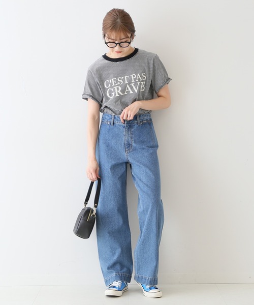 SLOBE IENA（スローブイエナ）の「LE DENIM バギーパンツ【洗濯機使用可能】◆（デニムパンツ・レディース・ナチュラル/ネイビー/ブルー系その他・34/40/38/36）」の12枚目の写真