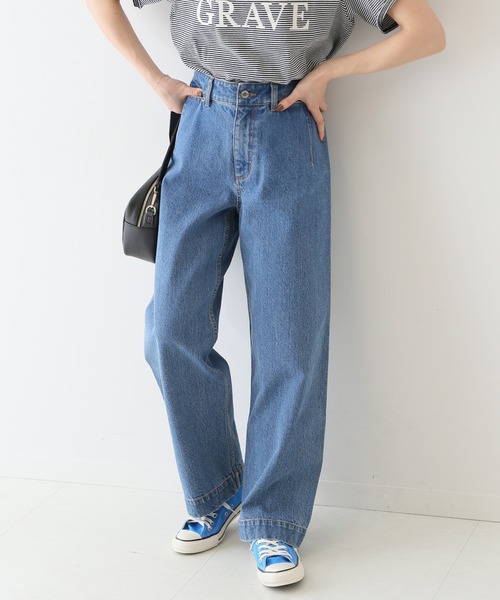 SLOBE IENA（スローブイエナ）の「LE DENIM バギーパンツ【洗濯機使用可能】◆（デニムパンツ・レディース・ナチュラル/ネイビー/ブルー系その他・34/40/38/36）」の17枚目の写真
