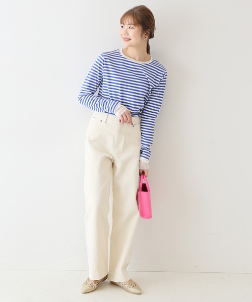 SLOBE IENA（スローブイエナ）の「LE DENIM バギーパンツ【洗濯機使用可能】◆（デニムパンツ・レディース・ナチュラル/ネイビー/ブルー系その他・34/40/38/36）」の4枚目の写真