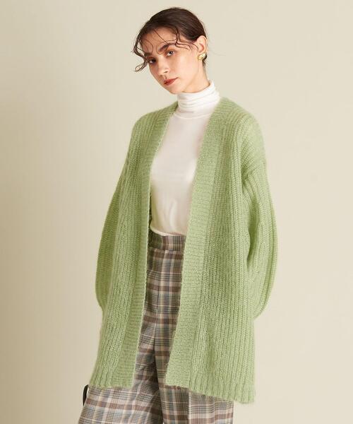 BEAUTY&YOUTH UNITED ARROWS（ビューティーアンドユースユナイテッドアローズ）の「BY モヘヤミックスVネックニットカーディガン ∴（カーディガン/ボレロ・レディース・グレー/ピンク/コバルトブルー/ブラック/ナチュラル/ライム・FREE）」の10枚目の写真