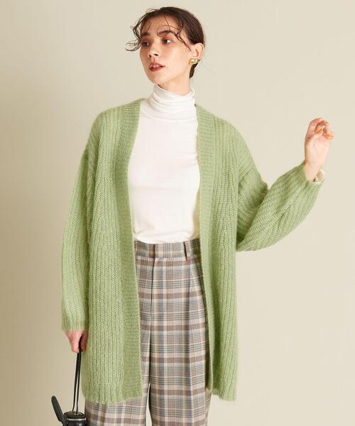 BEAUTY&YOUTH UNITED ARROWS（ビューティーアンドユースユナイテッドアローズ）の「BY モヘヤミックスVネックニットカーディガン ∴（カーディガン/ボレロ・レディース・グレー/ピンク/コバルトブルー/ブラック/ナチュラル/ライム・FREE）」の11枚目の写真