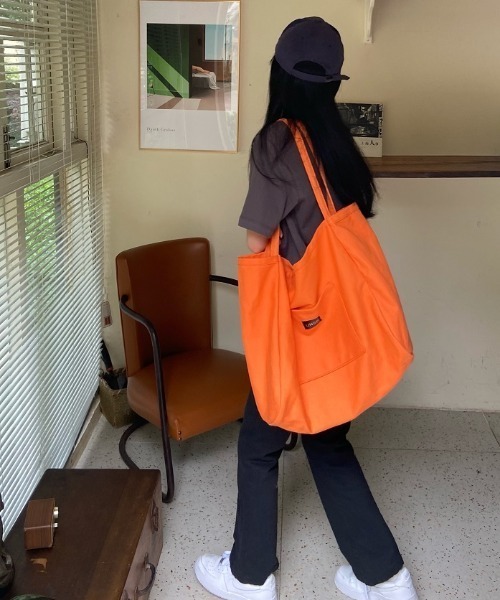 KOR（ケーオーアール）の「キャンバスカラートートバッグ（トートバッグ・レディース・イエロー/グリーン/オレンジ/ピンク・FREE）」の16枚目の写真