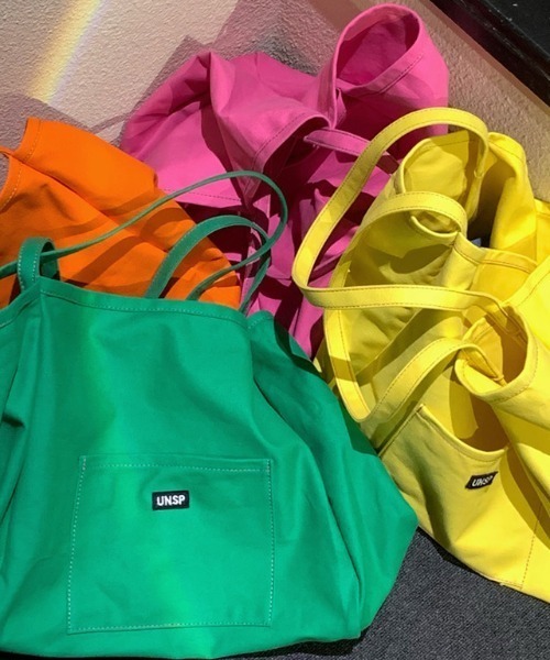 KOR（ケーオーアール）の「キャンバスカラートートバッグ（トートバッグ・レディース・イエロー/グリーン/オレンジ/ピンク・FREE）」の5枚目の写真