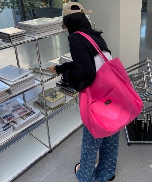 KOR（ケーオーアール）の「キャンバスカラートートバッグ（トートバッグ・レディース・イエロー/グリーン/オレンジ/ピンク・FREE）」の22枚目の写真