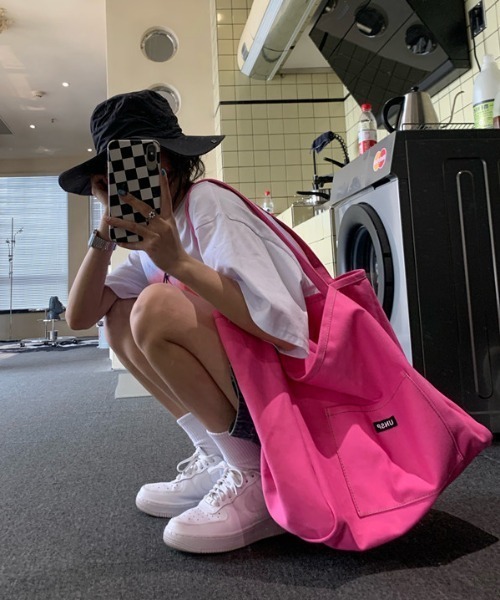 KOR（ケーオーアール）の「キャンバスカラートートバッグ（トートバッグ・レディース・イエロー/グリーン/オレンジ/ピンク・FREE）」の20枚目の写真