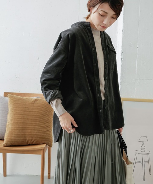 HERMES ベージュ コーデュロイシャツ Circus of Happiness 21ウェルコットン細畝コーデュロイ