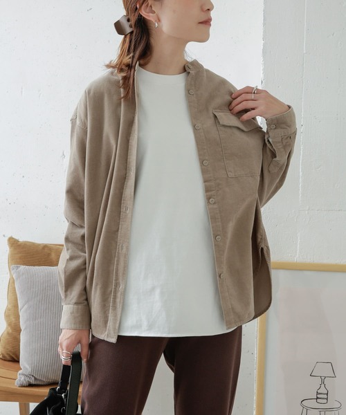 URBAN RESEARCH DOORS（アーバンリサーチドアーズ）の「コーデュロイシャツ（シャツ/ブラウス・レディース・カーキ/ベージュ/チャコールグレー・ONE）」の15枚目の写真
