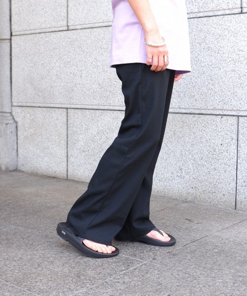 MANASTASH（マナスタッシュ）の「MANASTASH/マナスタッシュ  W's RIB　FLARE PANTS　ウィメンズ　リブフレアパンツ（その他パンツ・レディース・アイボリー/ブラック/ミント・MEDIUM）」の2枚目の写真