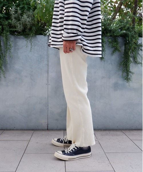 MANASTASH（マナスタッシュ）の「MANASTASH/マナスタッシュ  W's RIB　FLARE PANTS　ウィメンズ　リブフレアパンツ（その他パンツ・レディース・アイボリー/ブラック/ミント・MEDIUM）」の10枚目の写真