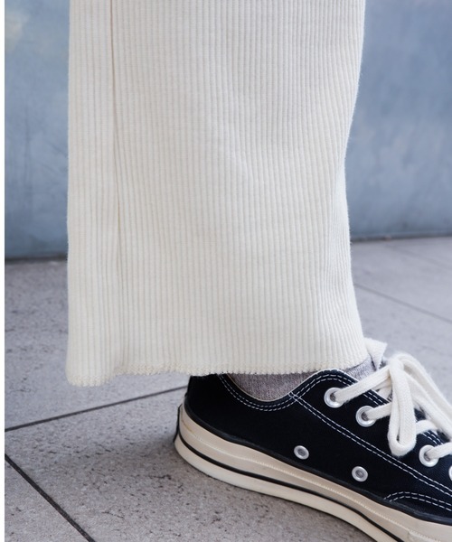 MANASTASH（マナスタッシュ）の「MANASTASH/マナスタッシュ  W's RIB　FLARE PANTS　ウィメンズ　リブフレアパンツ（その他パンツ・レディース・アイボリー/ブラック/ミント・MEDIUM）」の11枚目の写真