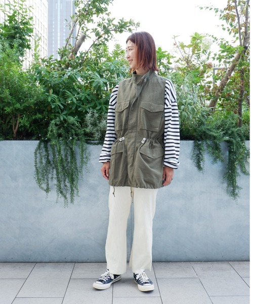 MANASTASH（マナスタッシュ）の「MANASTASH/マナスタッシュ  W's RIB　FLARE PANTS　ウィメンズ　リブフレアパンツ（その他パンツ・レディース・アイボリー/ブラック/ミント・MEDIUM）」の4枚目の写真