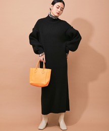 【アウトレット店舗・WEB限定】ワイドリブロングワンピース