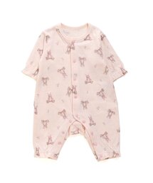 前開き総柄カバーオール（くまモチーフ柄）