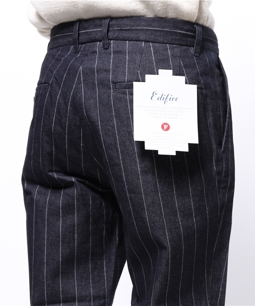 EDIFICE（エディフィス）の「◇PRODUCT F モチーフデニム 1タッククロップドパンツ（デニムパンツ・メンズ・ネイビー/ダークブルー・42/44/46/48/50）」の3枚目の写真