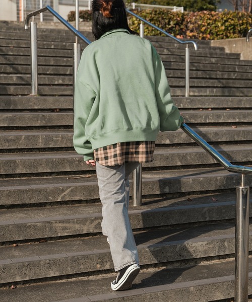 kutir（クティール）の「ハーフジップ裏起毛スウェット（スウェット・レディース・ブラック/ダークブラウン/ベージュ/ライトグリーン・FREE）」の18枚目の写真