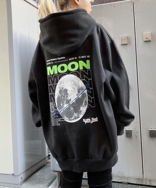 Figments（フィグメンツ）の「MOONパーカー（パーカー・レディース・ライトグレー/ブラック・FREE）」の2枚目の写真