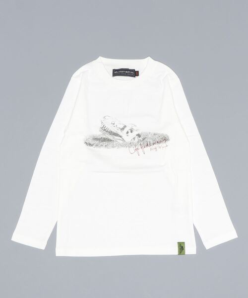 KRIFF MAYER Kid's Collection（クリフメイヤーキッズコレクション）の「白亜TEE(ティラノ)（Tシャツ/カットソー・キッズ・オフホワイト/オリーブ/ブルー/チャコール・120/130/140/150/160/170）」の2枚目の写真