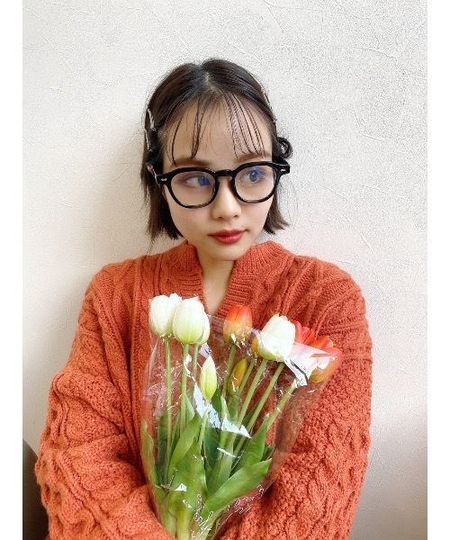 JUMELLE（ジュメロ）の「【垢抜け】ラウンドフレーム伊達メガネ（メガネ・レディース・ブラック/ブラウン・FREE）」の5枚目の写真