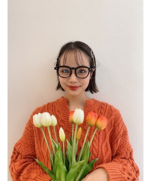 JUMELLE（ジュメロ）の「【垢抜け】ラウンドフレーム伊達メガネ（メガネ・レディース・ブラック/ブラウン・FREE）」の4枚目の写真