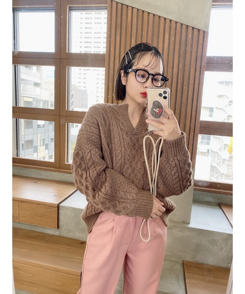 JUMELLE（ジュメロ）の「【垢抜け】ラウンドフレーム伊達メガネ（メガネ・レディース・ブラック/ブラウン・FREE）」の20枚目の写真