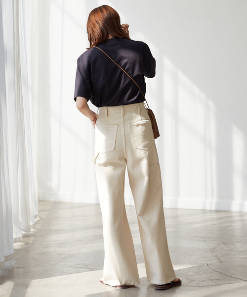 SLOBE IENA(スローブイエナ)の「LE DENIMハイライズミニフレアパンツ◆(デニムパンツ・レディース・ナチュラル・38/36)」の4枚目の写真