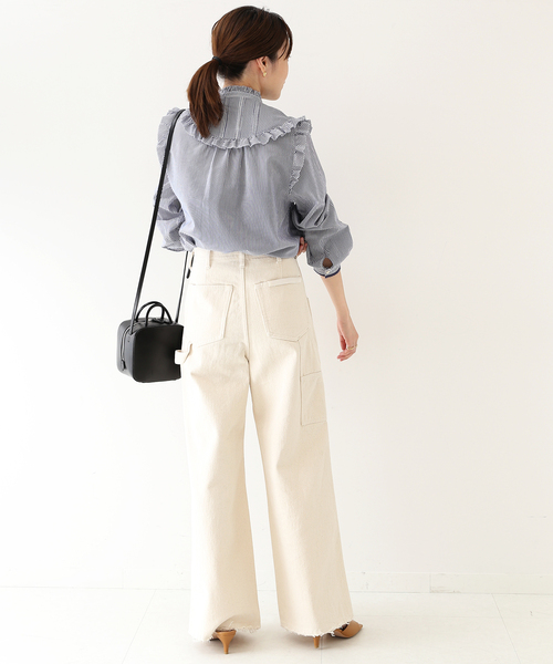 セール】LE DENIMハイライズミニフレアパンツ◇（デニムパンツ