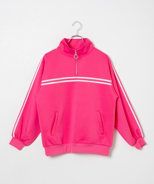 WEGO（ウィゴー）の「WEGO/ハーフジップカラージャージ（ジャージ・レディース・ホワイト/ライム/サックスブルー/ピンク/パープル/ネイビー/ブラック・FREE）」の21枚目の写真