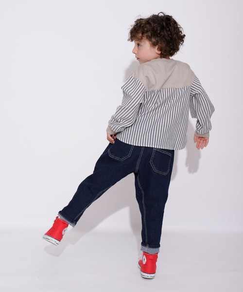 BRANSHES（ブランシェス）の「【ガーデナーテーパード】デニムパンツ（デニムパンツ・キッズ・ブルー/ネイビー・100/140/150/90/120/130/110）」の13枚目の写真