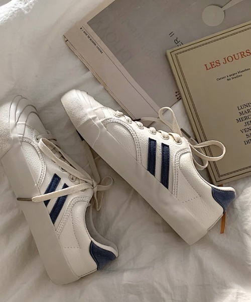 MANGROVE（マングローブ）の「ラインキャンバススニーカー（スニーカー・レディース・ネイビー/グレー・SMALL/MEDIUM/LARGE）」の6枚目の写真