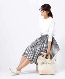 coen | ギンガムチェックフレアミディスカート(スカート)