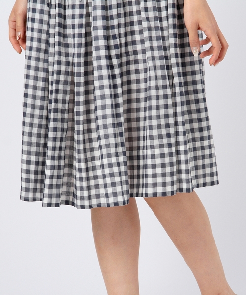 coen（コーエン）の「ギンガムチェックフレアミディスカート（スカート・レディース・ネイビー/ライトブルー/オレンジ・FREE）」の9枚目の写真