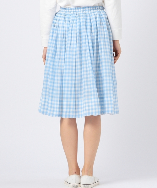 coen（コーエン）の「ギンガムチェックフレアミディスカート（スカート・レディース・ネイビー/ライトブルー/オレンジ・FREE）」の15枚目の写真